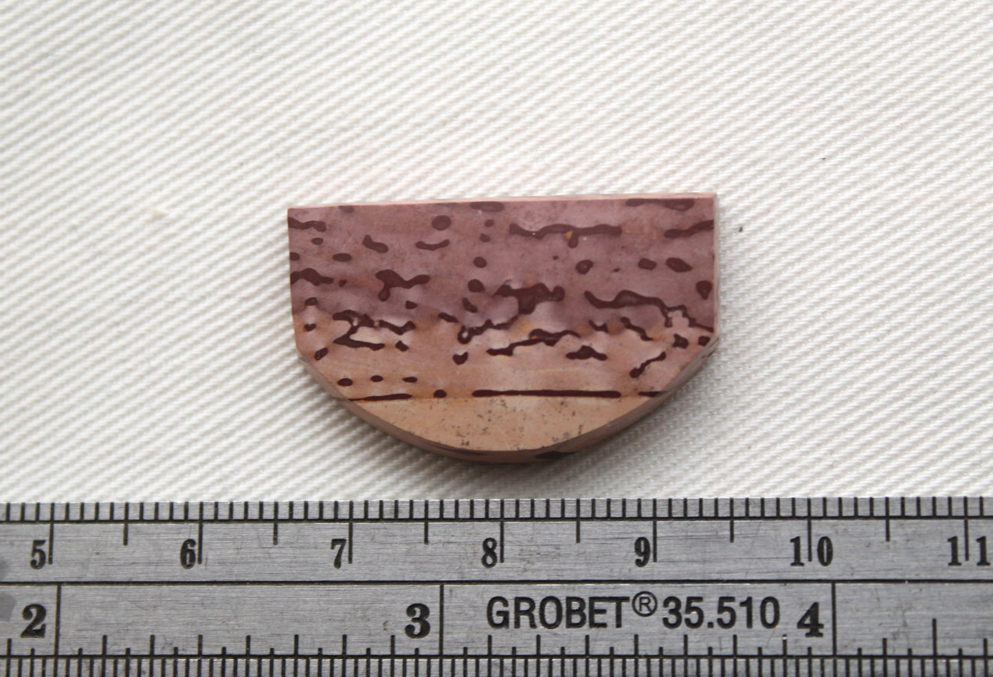 Australian Print Stone Cabochon Freeform beige red