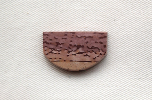 Australian Print Stone Cabochon Freeform beige red