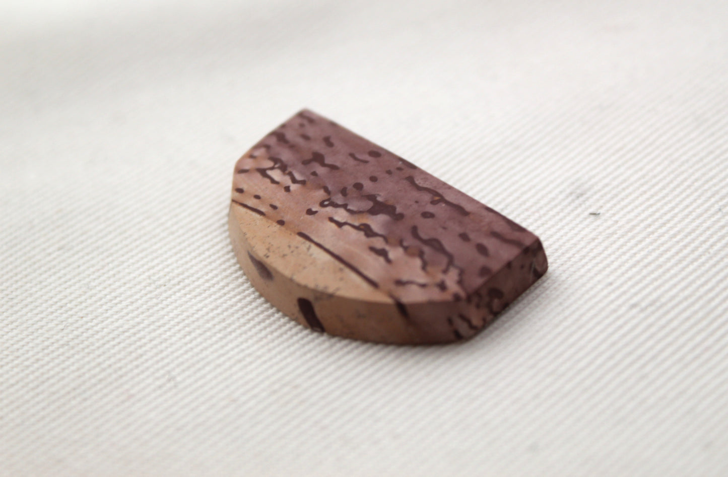 Australian Print Stone Cabochon Freeform beige red