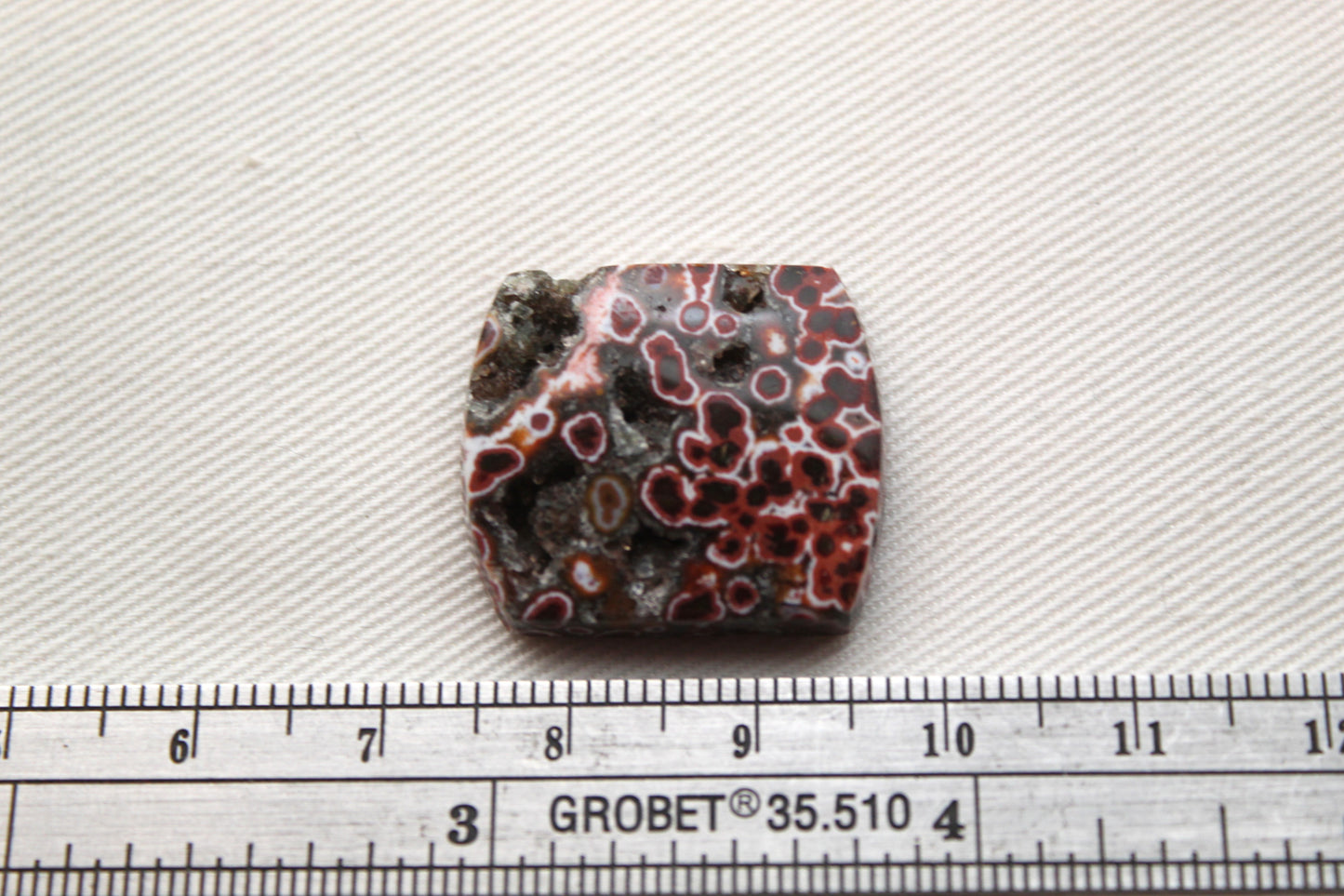 River Jasper Cabochon Gemstone red with Druzy