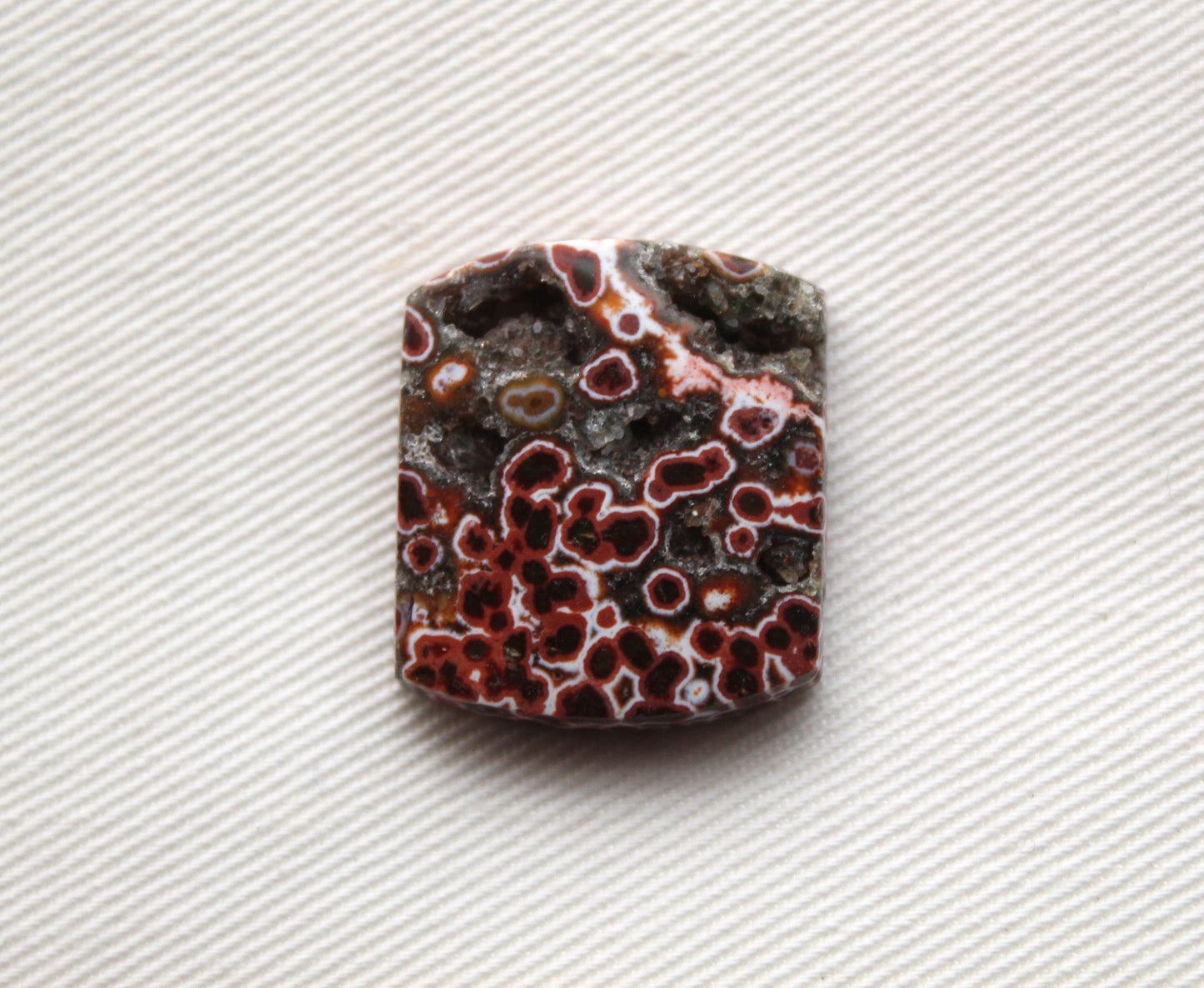 River Jasper Cabochon Gemstone red with Druzy