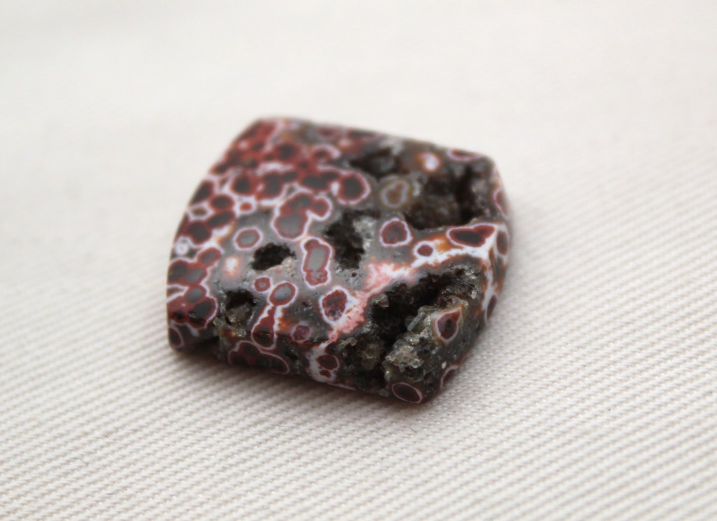 River Jasper Cabochon Gemstone red with Druzy