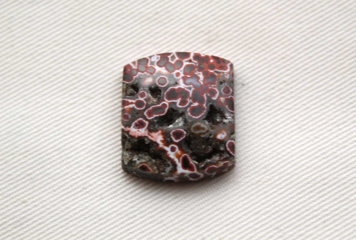 River Jasper Cabochon Gemstone red with Druzy