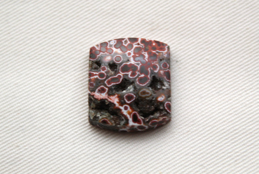 River Jasper Cabochon Gemstone red with Druzy