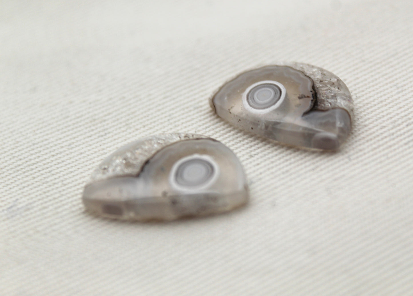 Small Orbicular Agate Cabochons Pair Gemstone natural