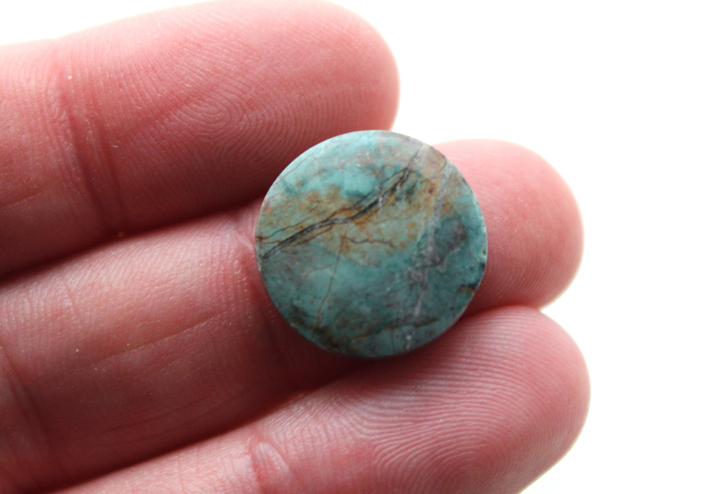 Neela Terra Jasper Cabochon Pair Gemstone Blue Round 17MM