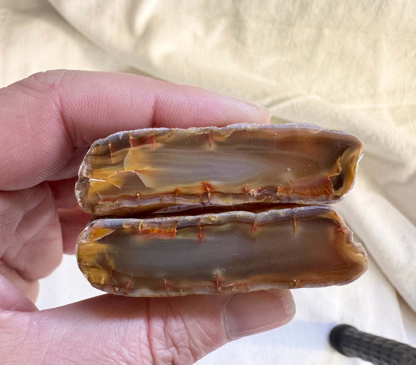 Indonesian banded Agate nodule polished
