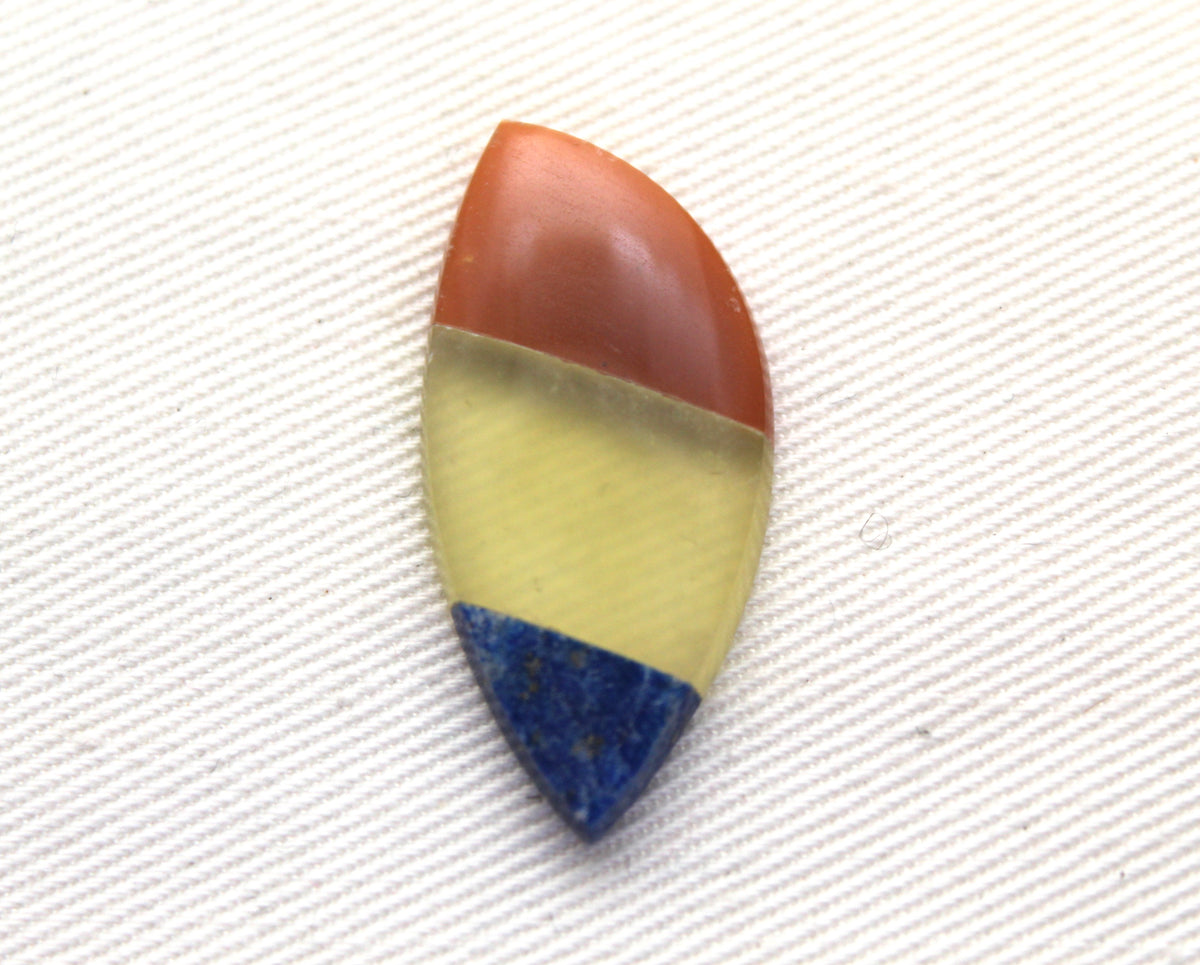 Small Intarsia Cabochon Lapis vesuvianite yellow Chrysoprase