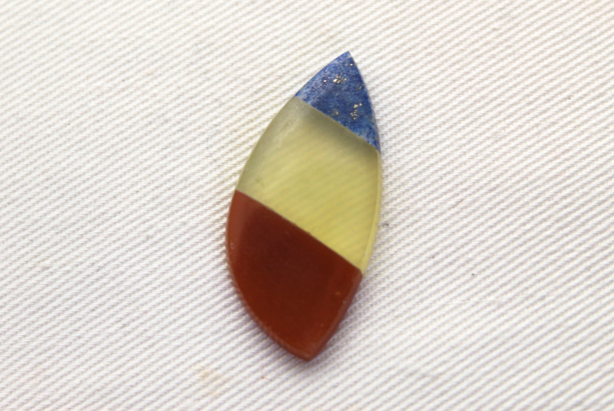 Small Intarsia Cabochon Lapis vesuvianite yellow Chrysoprase