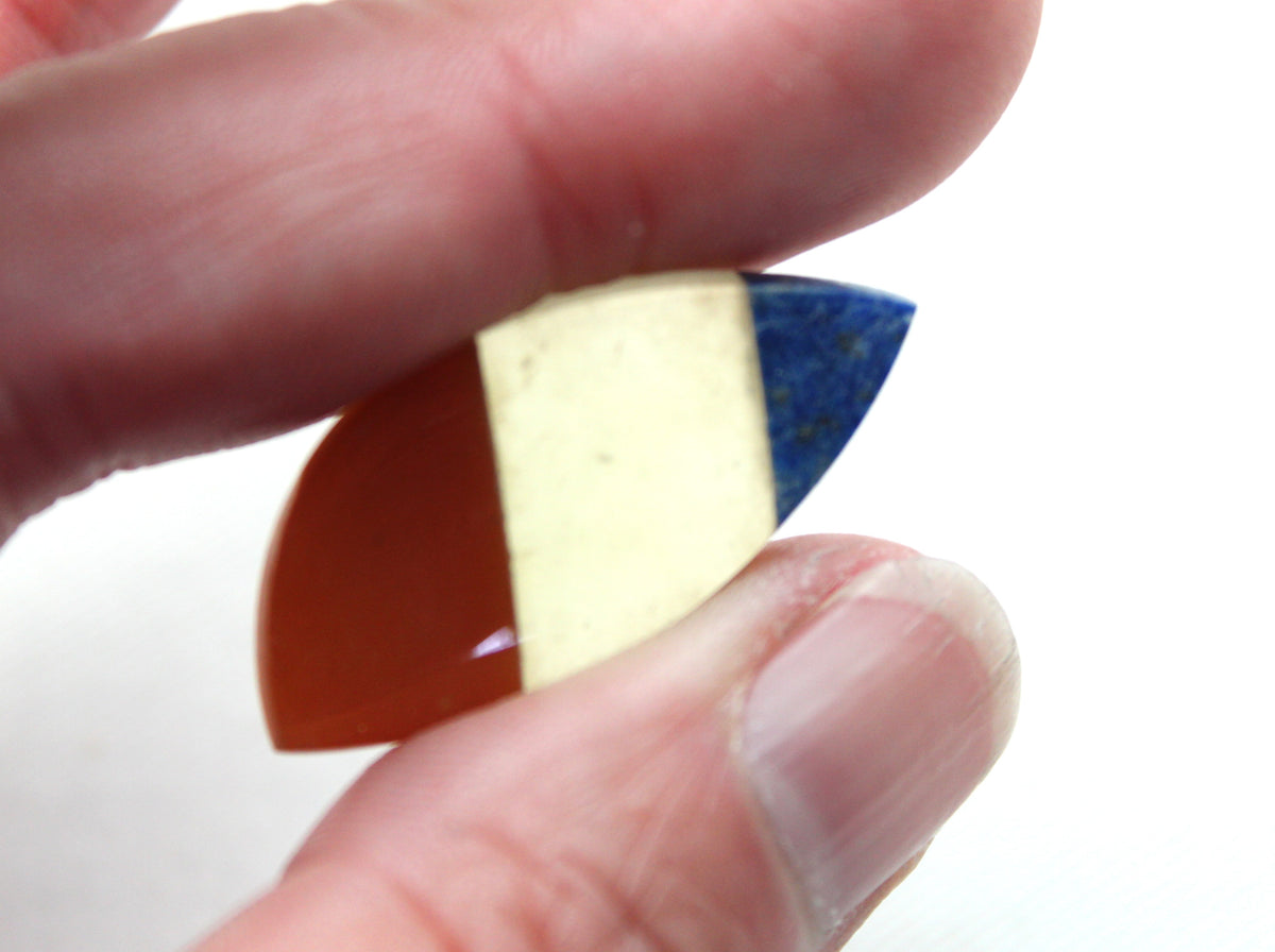 Small Intarsia Cabochon Lapis vesuvianite yellow Chrysoprase