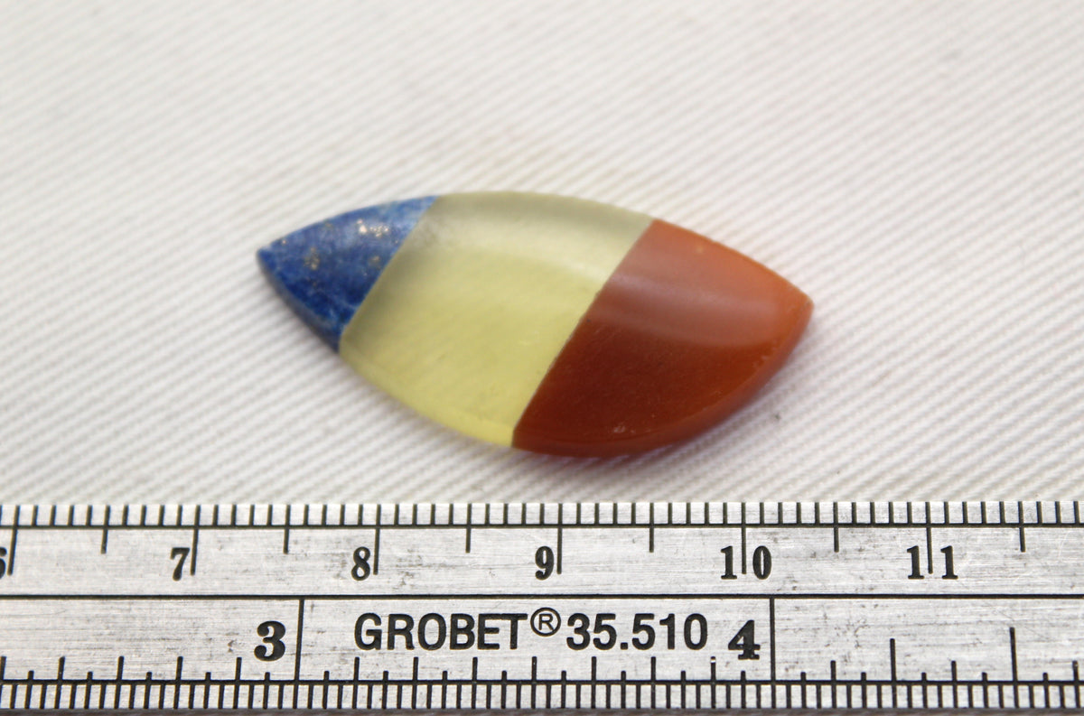 Small Intarsia Cabochon Lapis vesuvianite yellow Chrysoprase