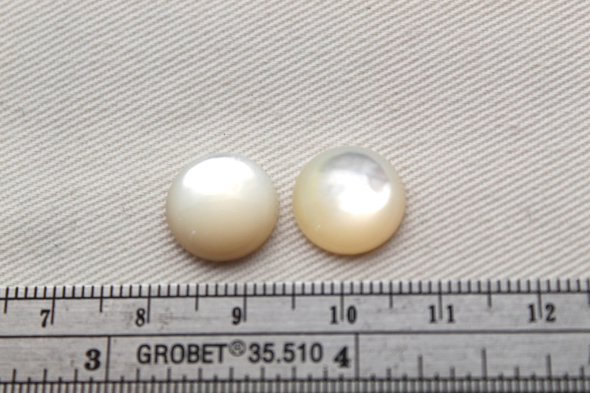 DEUX cabochons Nacre Pierres gemmes rondes 10MM