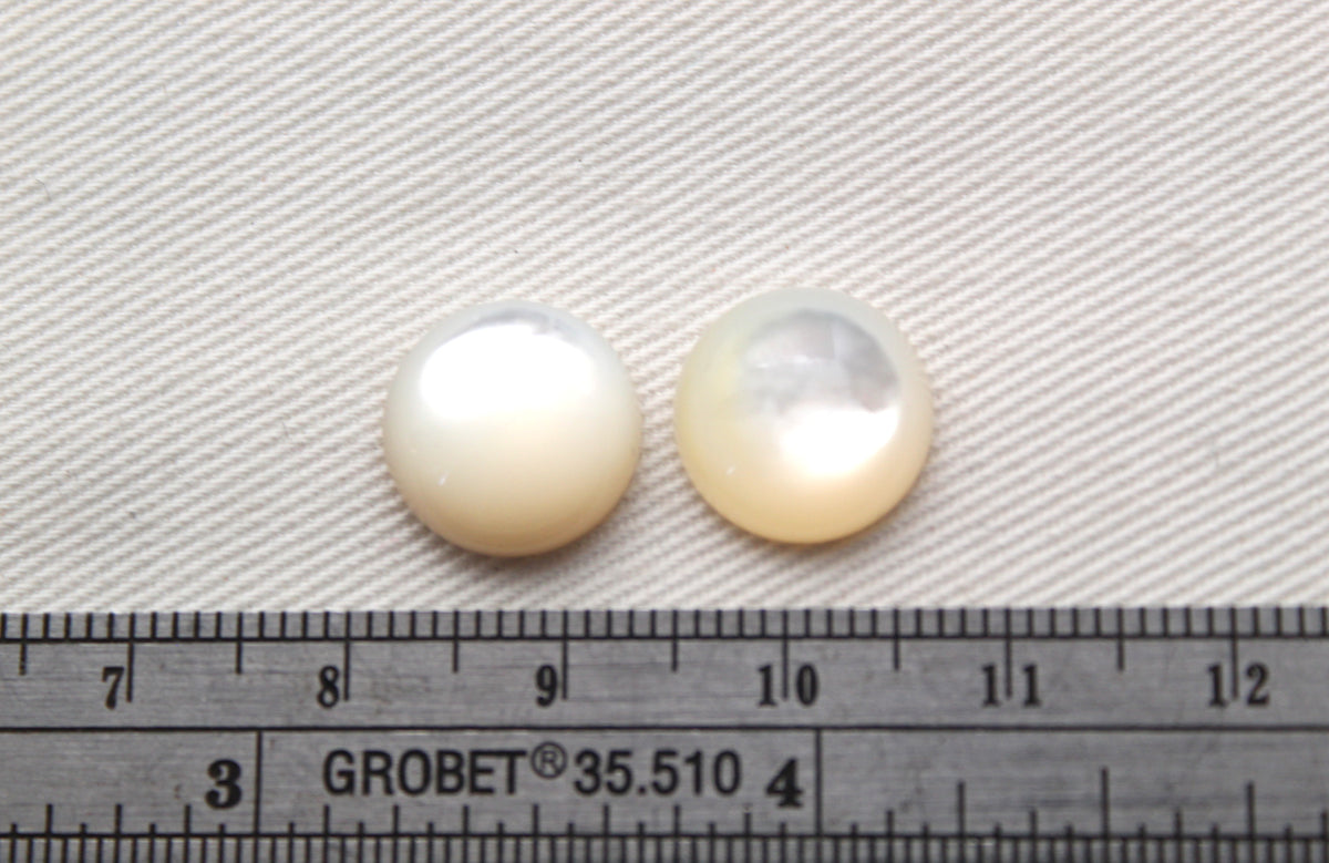 DEUX cabochons Nacre Pierres gemmes rondes 10MM