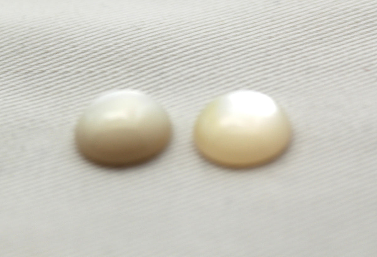 DEUX cabochons Nacre Pierres gemmes rondes 10MM