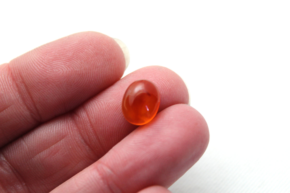 TWO Oval Carnelian Cabochons 8x10MM