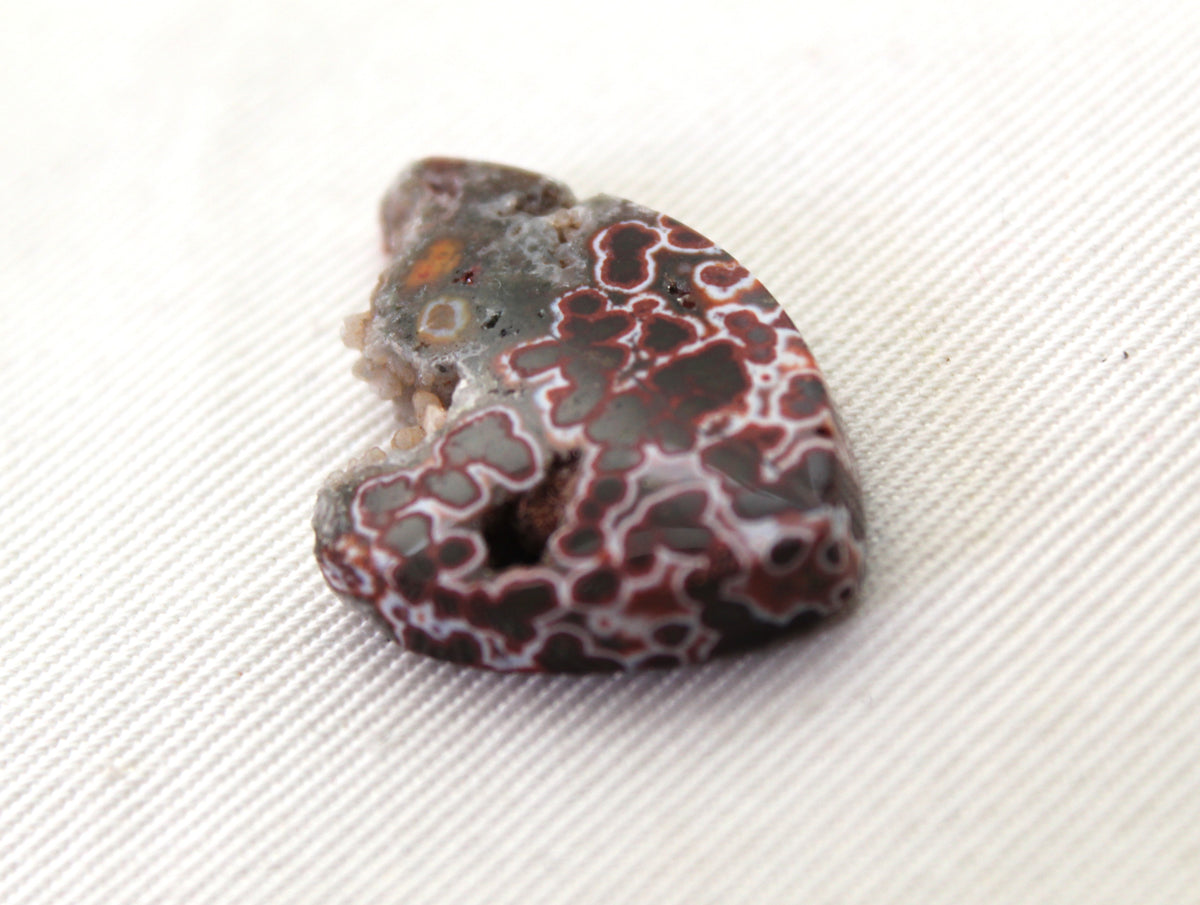 River Jasper Cabochon Gemstone red with Druzy