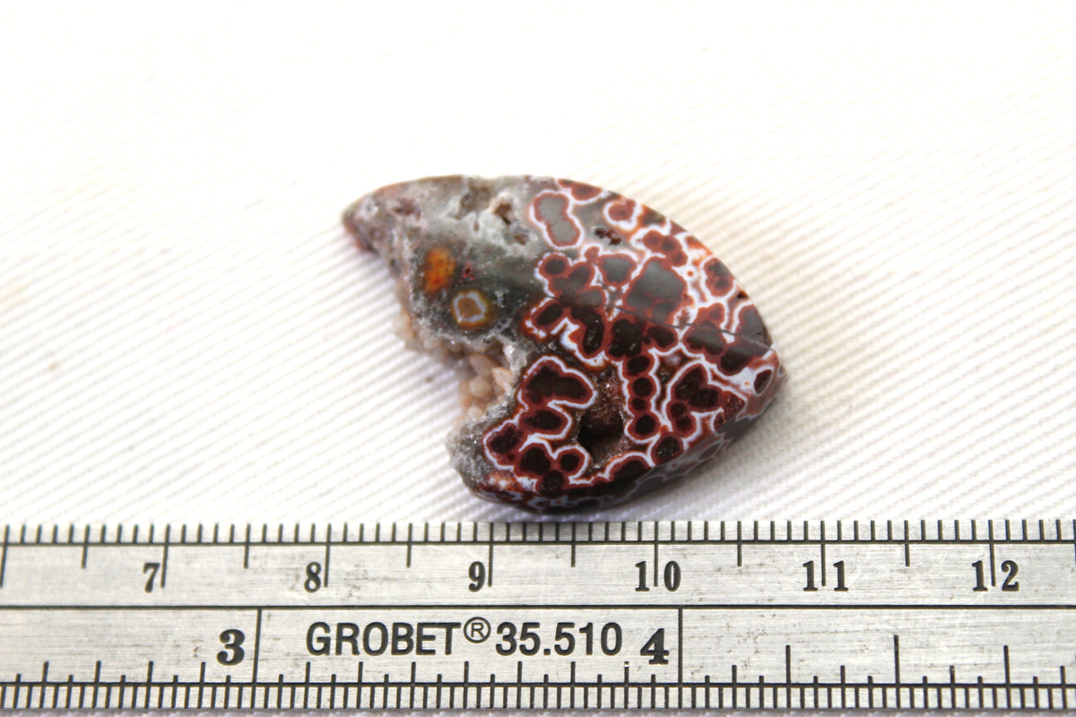 River Jasper Cabochon Gemstone red with Druzy