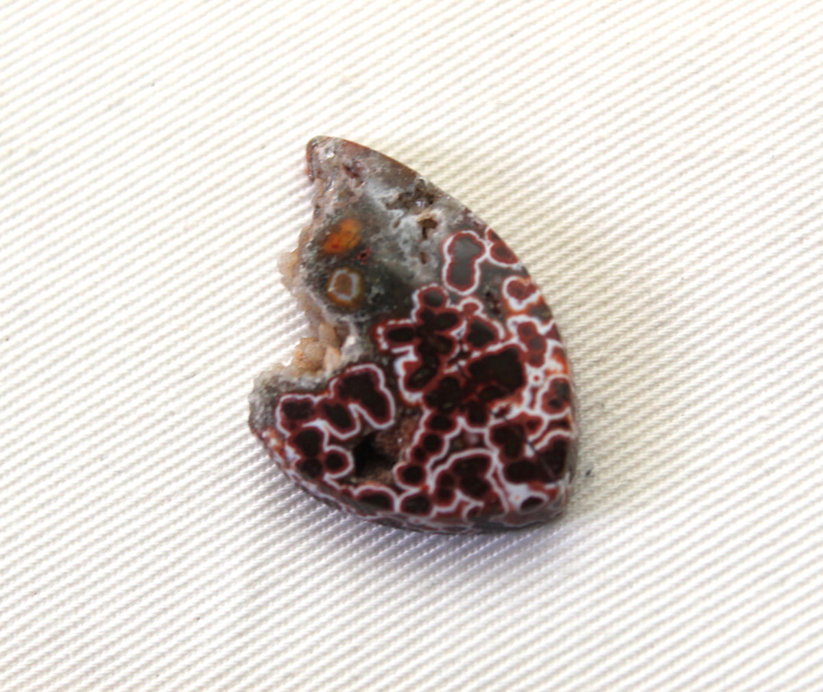 River Jasper Cabochon Gemstone red with Druzy