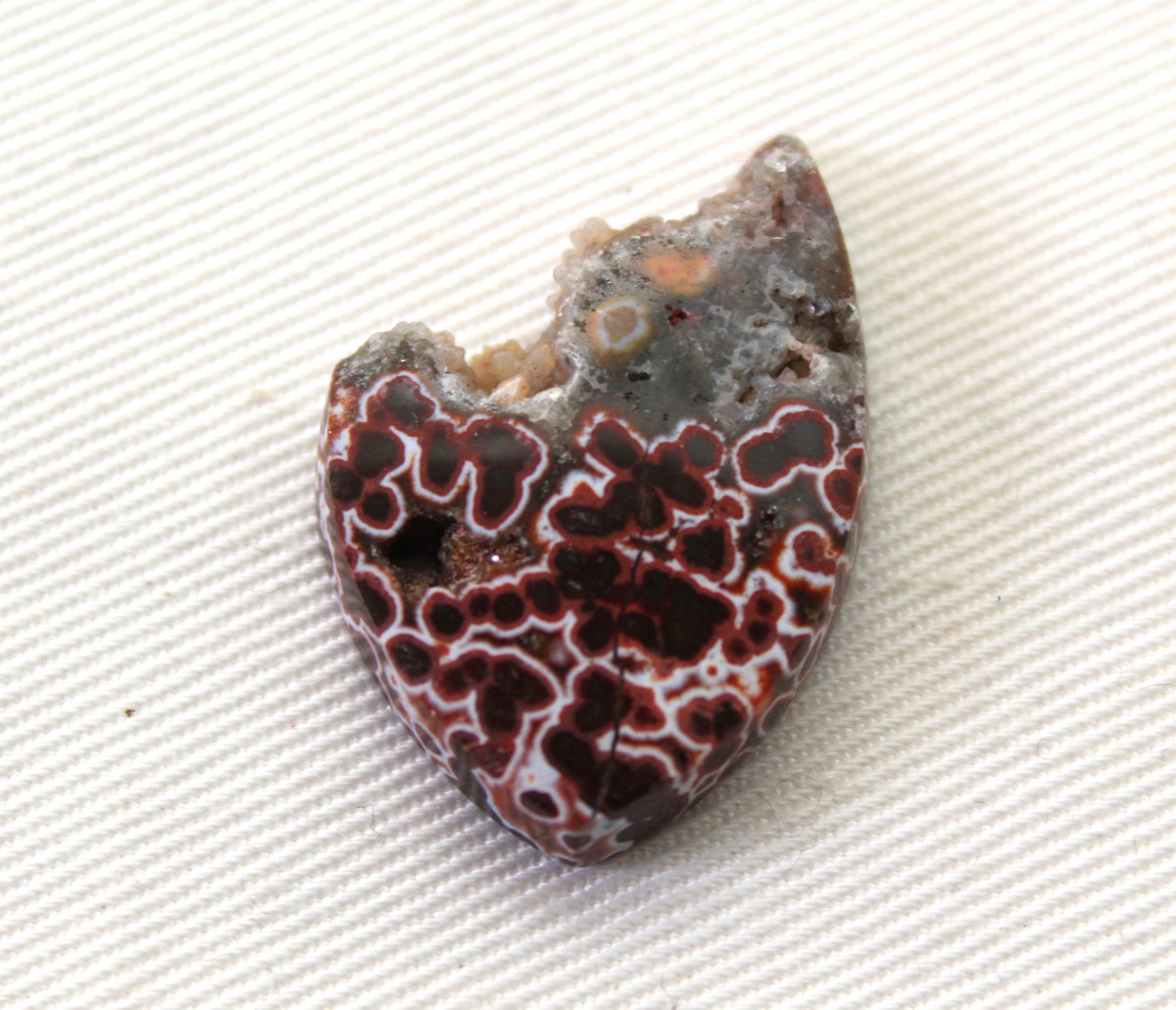River Jasper Cabochon Gemstone red with Druzy