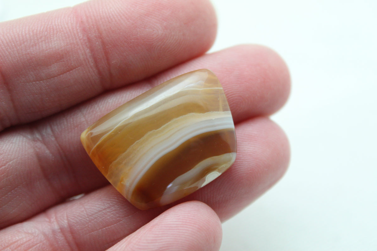 Sumatra Agate Cabochon Gemstone Yellow freeform