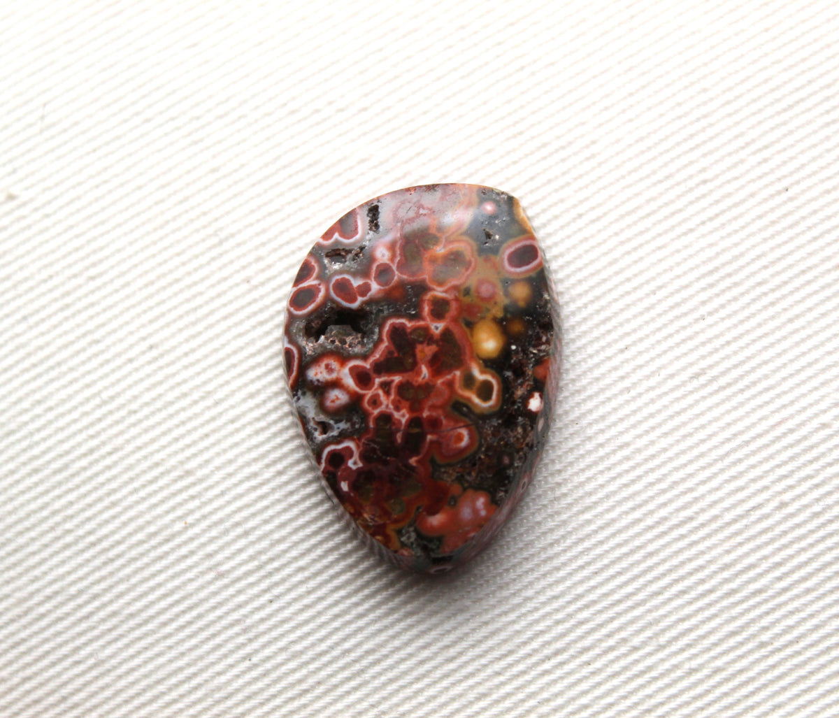 River Jasper Cabochon Gemstone red with Druzy