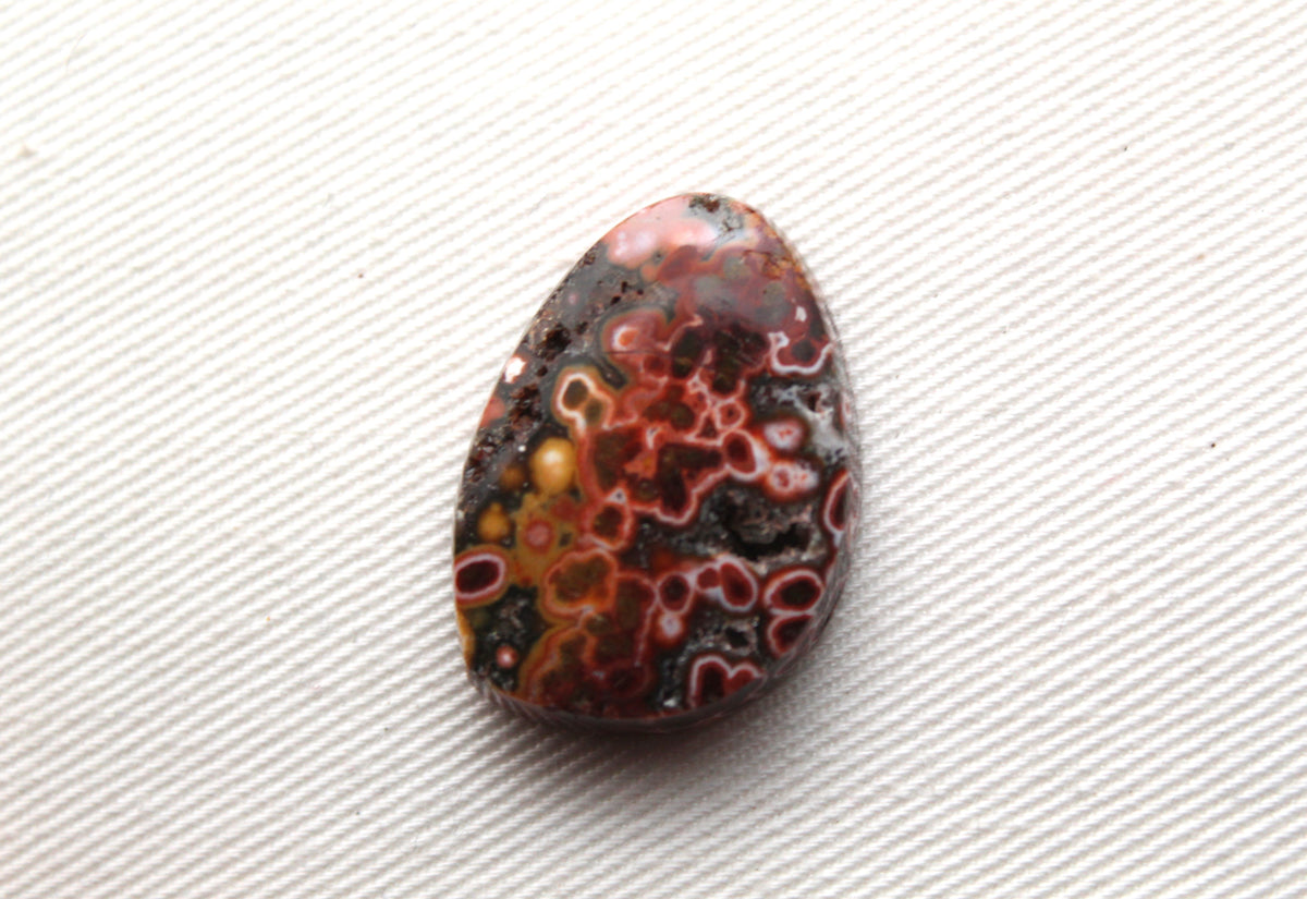 River Jasper Cabochon Gemstone red with Druzy