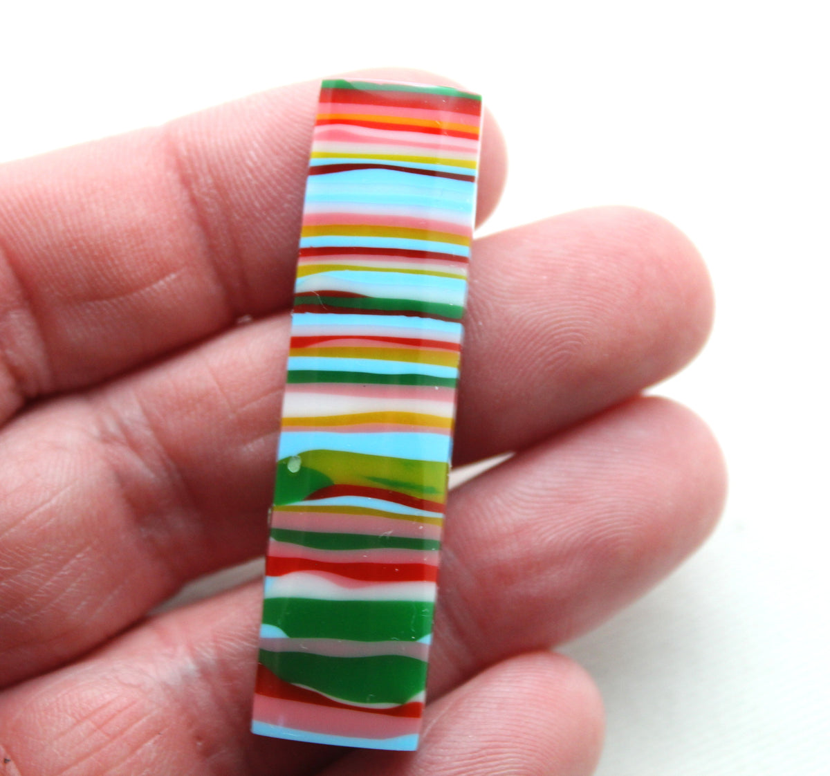 Large Surfite Cabochon Pair multicolors rectangle