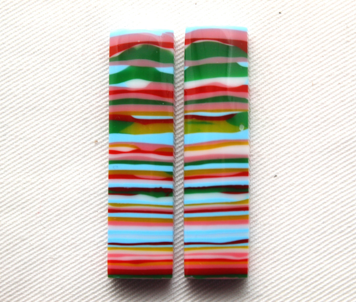 Large Surfite Cabochon Pair multicolors rectangle