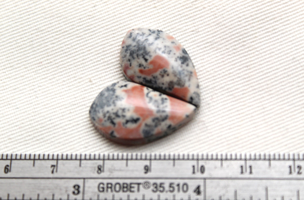 Small Dendritic Jasper Cabochon Pair Gemstone