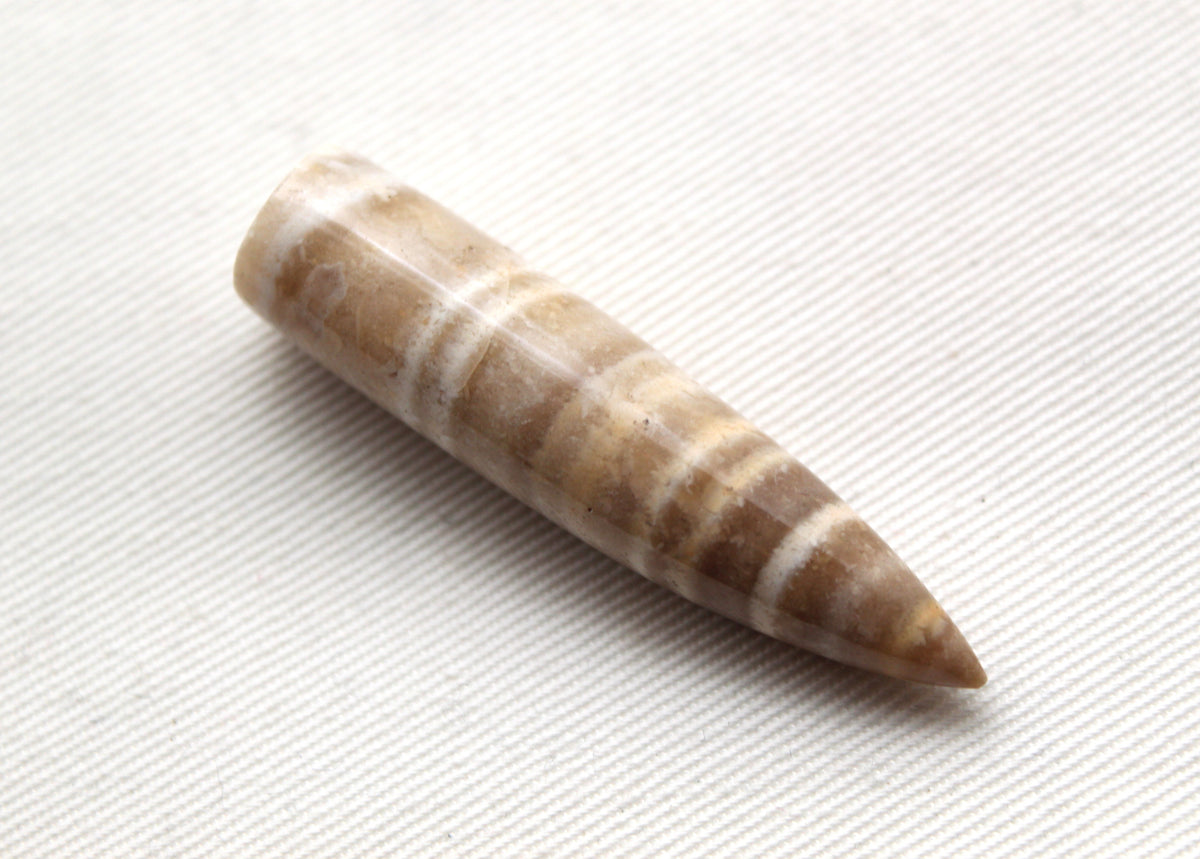 Banded beige jasper bullet Gemstone 48MM UNDRILLED