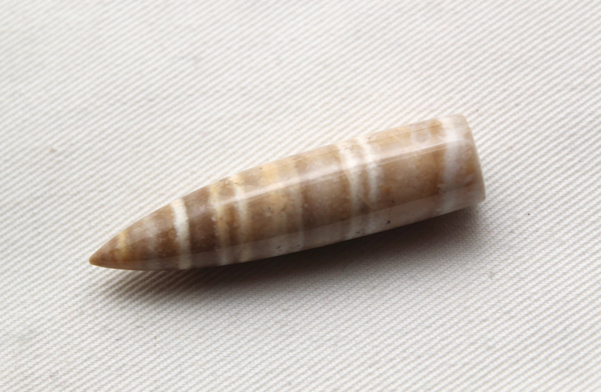 Banded beige jasper bullet Gemstone 48MM UNDRILLED