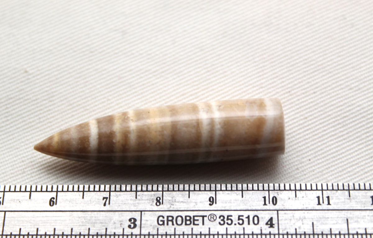 Banded beige jasper bullet Gemstone 48MM UNDRILLED