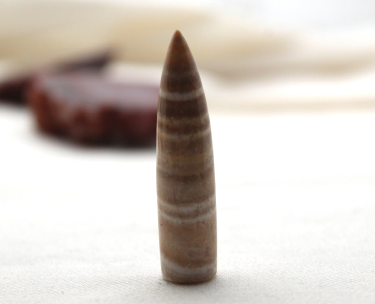 Banded beige jasper bullet Gemstone 48MM UNDRILLED