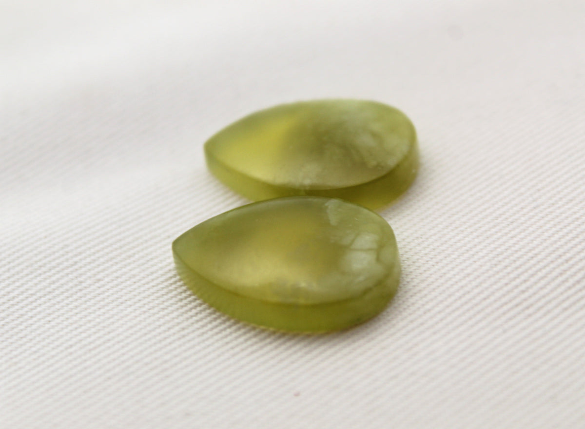 Vesuvianite Cabochon Pair Gemstone light green