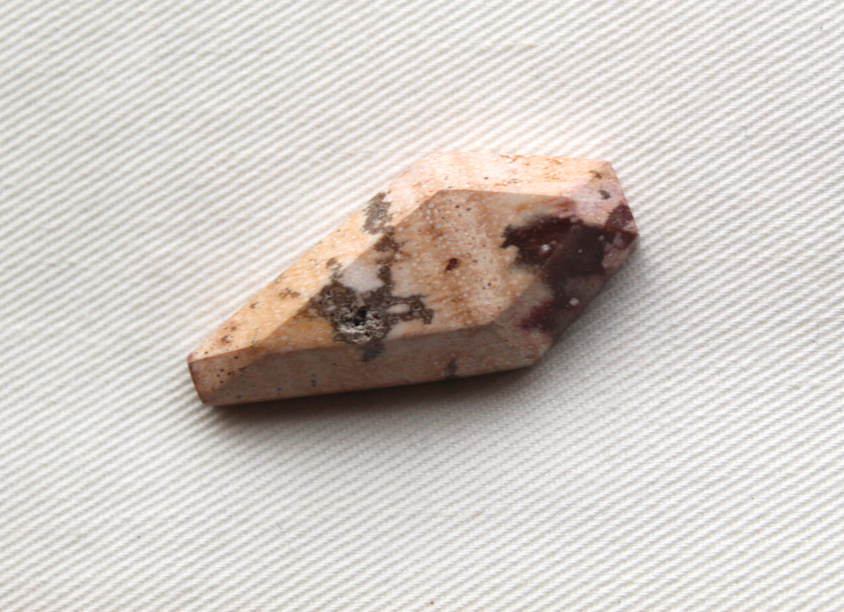 Coffin Petrified wood Cabochon beige large