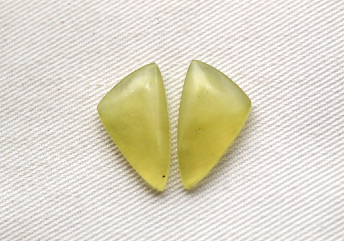 Small Vesuvianite Cabochon Pair Gemstone light green