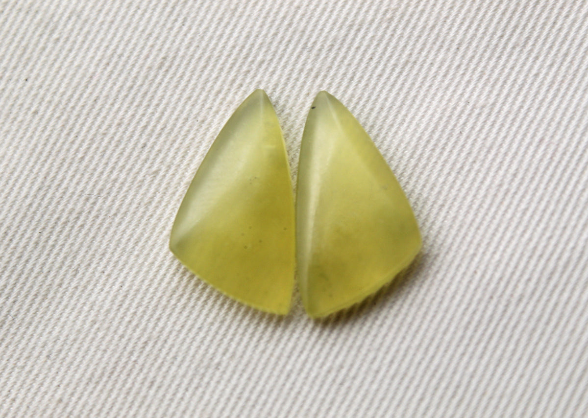 Small Vesuvianite Cabochon Pair Gemstone light green