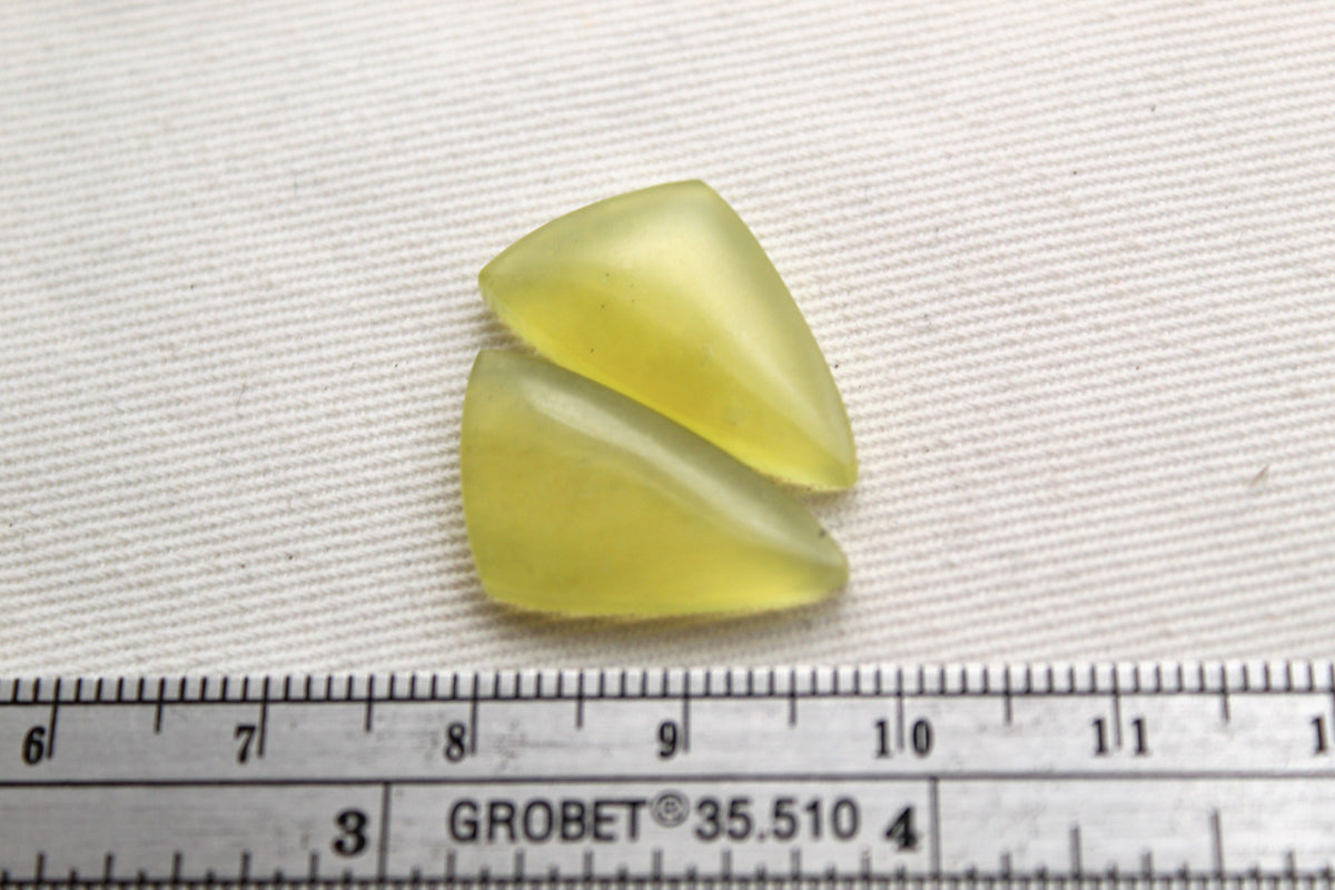 Small Vesuvianite Cabochon Pair Gemstone light green