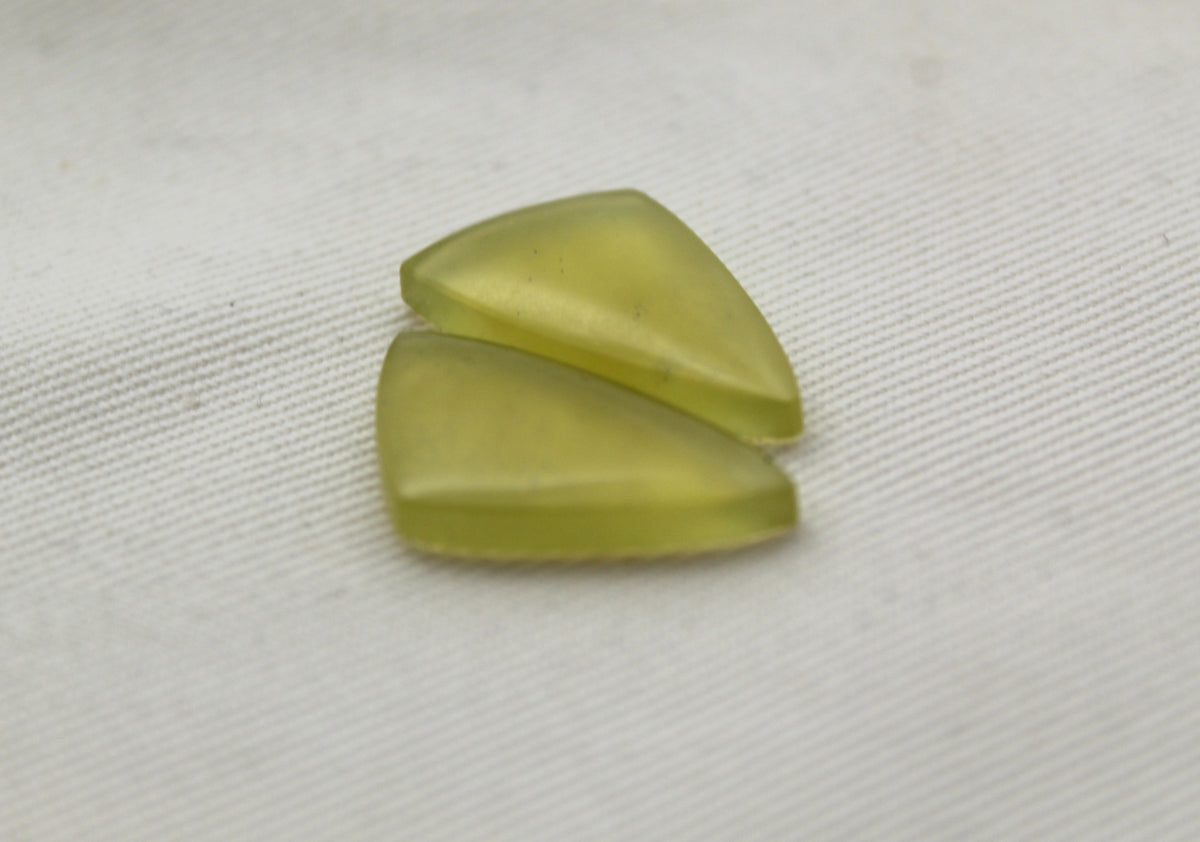Small Vesuvianite Cabochon Pair Gemstone light green