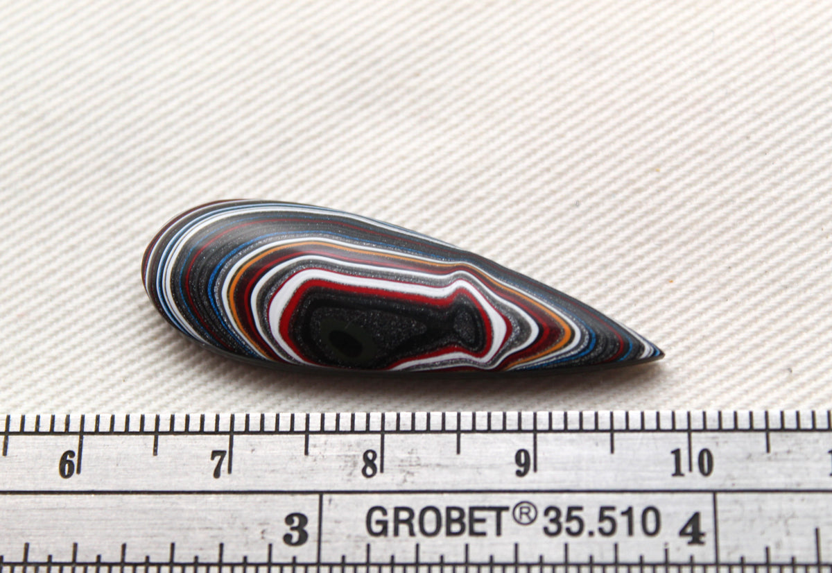 Small Fordite Cabochon teardrop multicolors