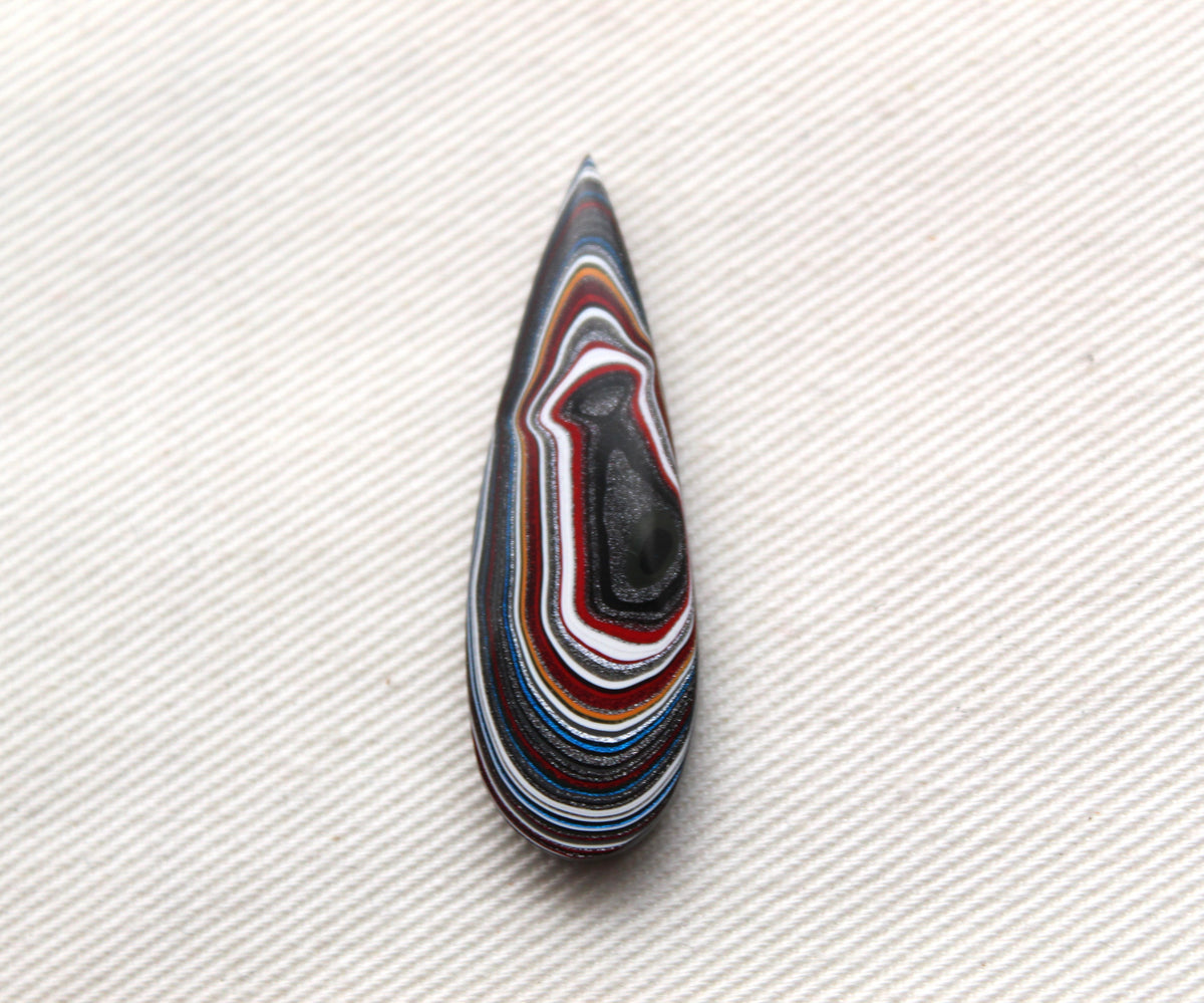 Small Fordite Cabochon teardrop multicolors