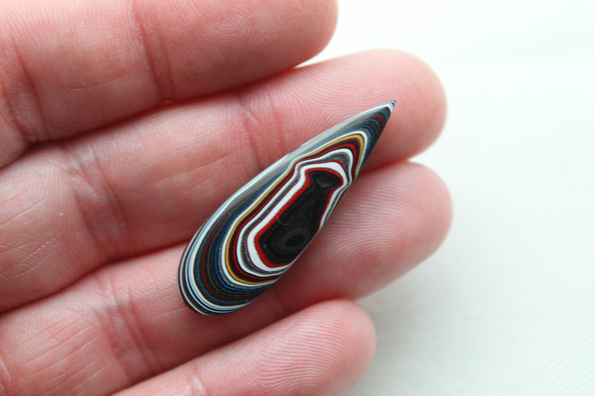 Small Fordite Cabochon teardrop multicolors