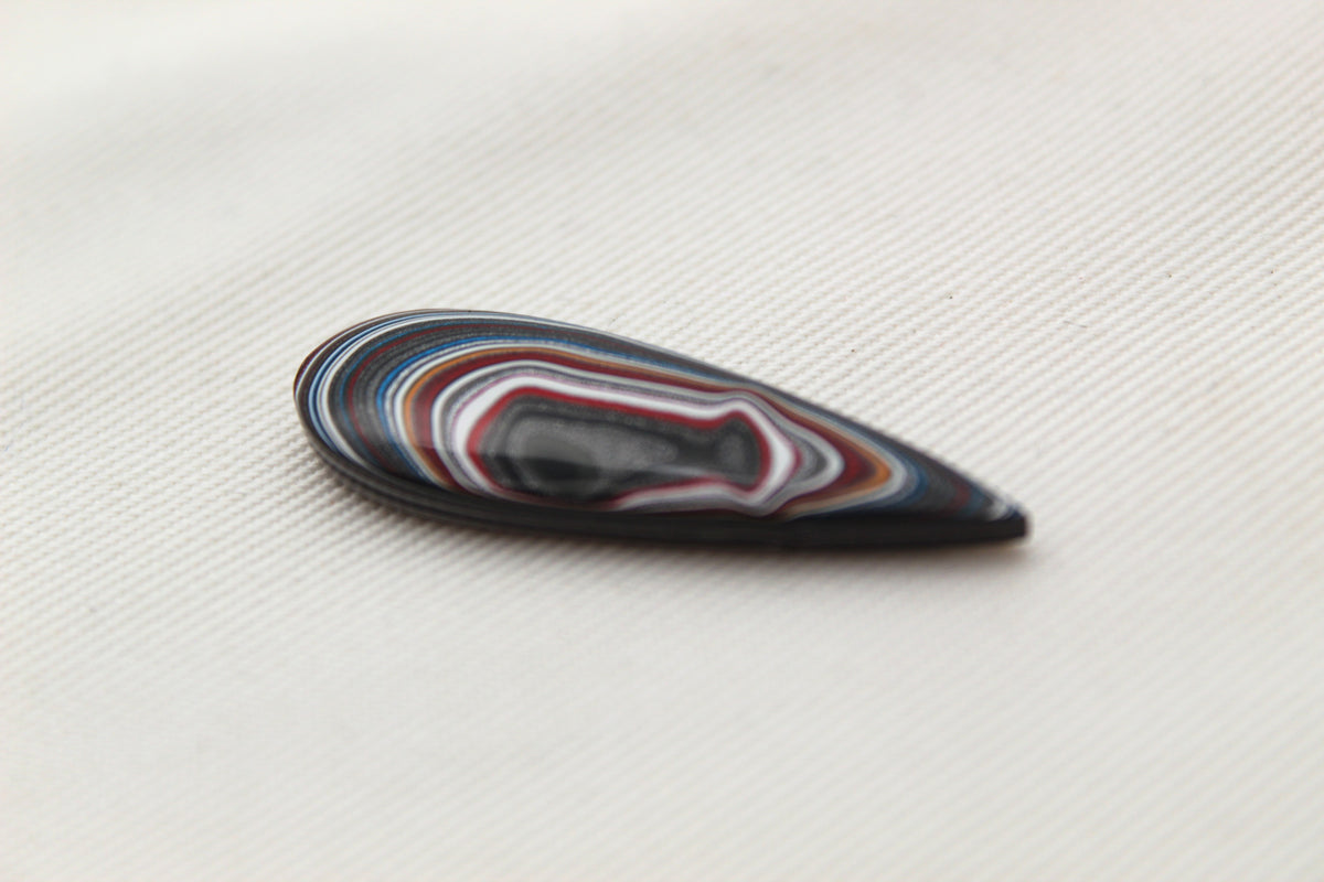 Small Fordite Cabochon teardrop multicolors