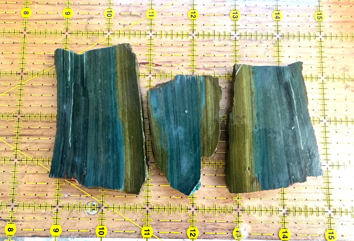 Lot of Three Larsonite (Gary Green) Natural Stone Slabs
