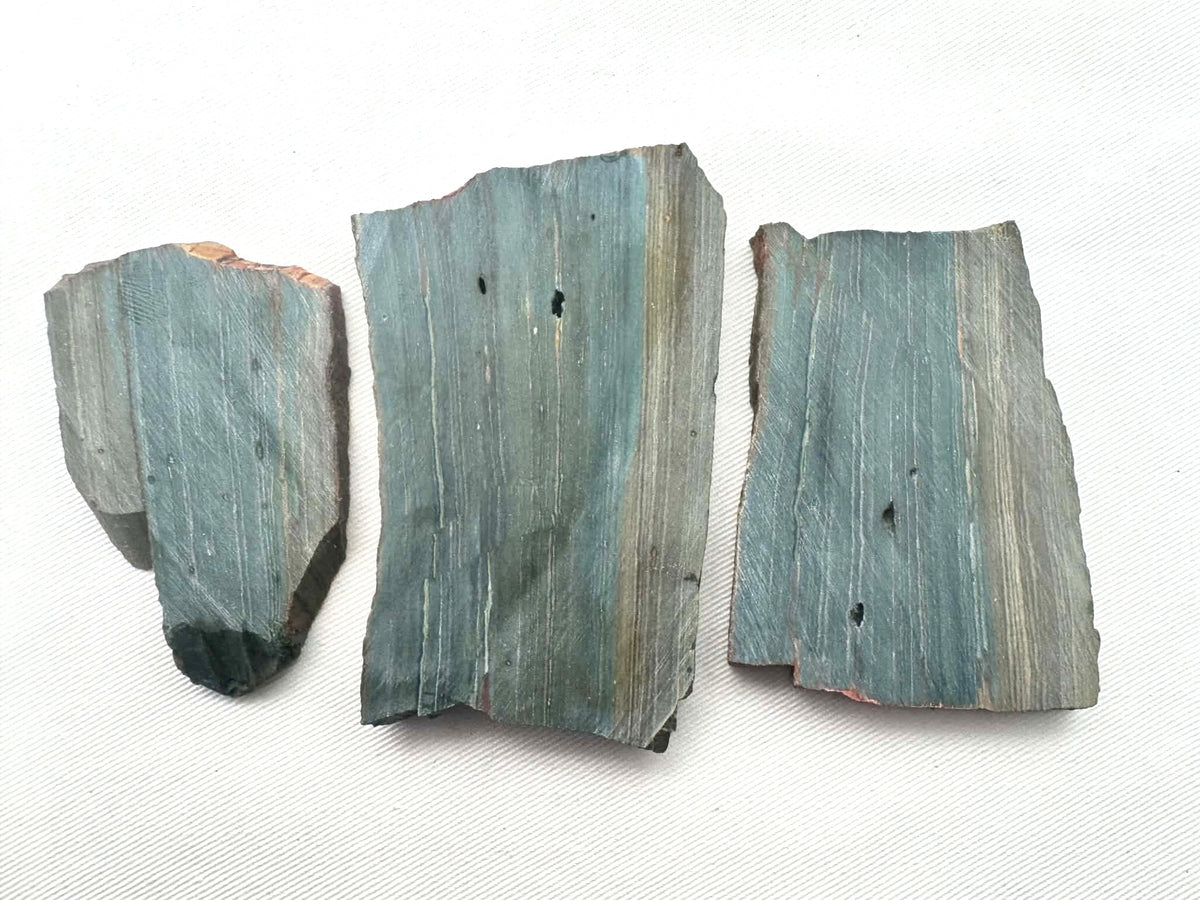 Lot of Three Larsonite (Gary Green) Natural Stone Slabs