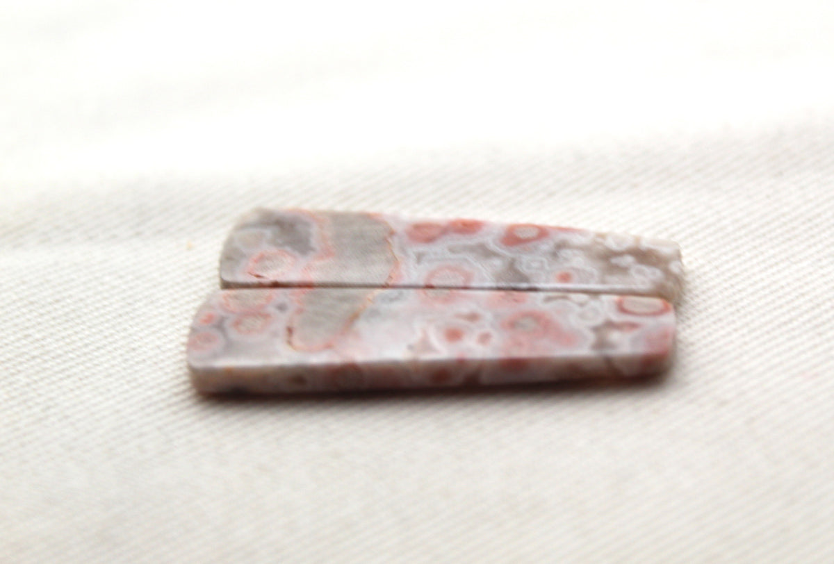Small River Jasper Cabochons Pair Gemstone pink beige