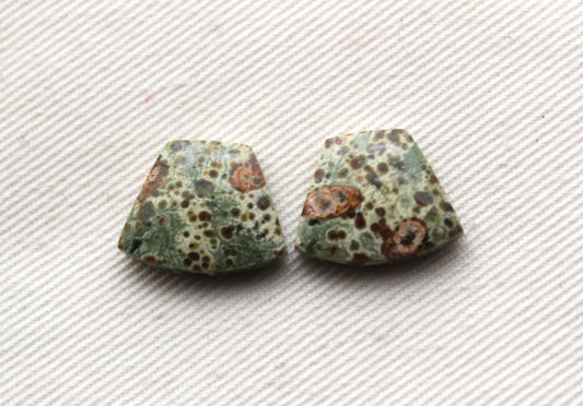 Small Green Olive Jasper Cabochon Pair Gemstone (Copie)