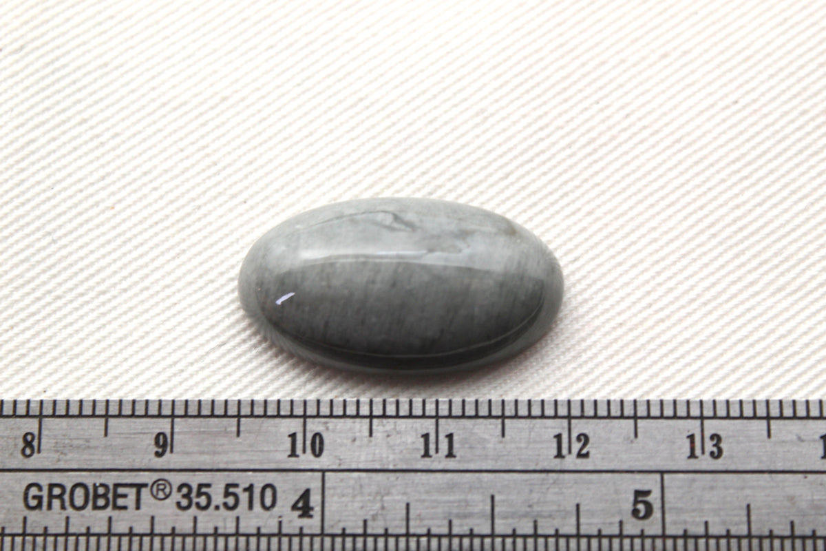 One Toad eye cabochon Gemstone gray Oval 14X25MM