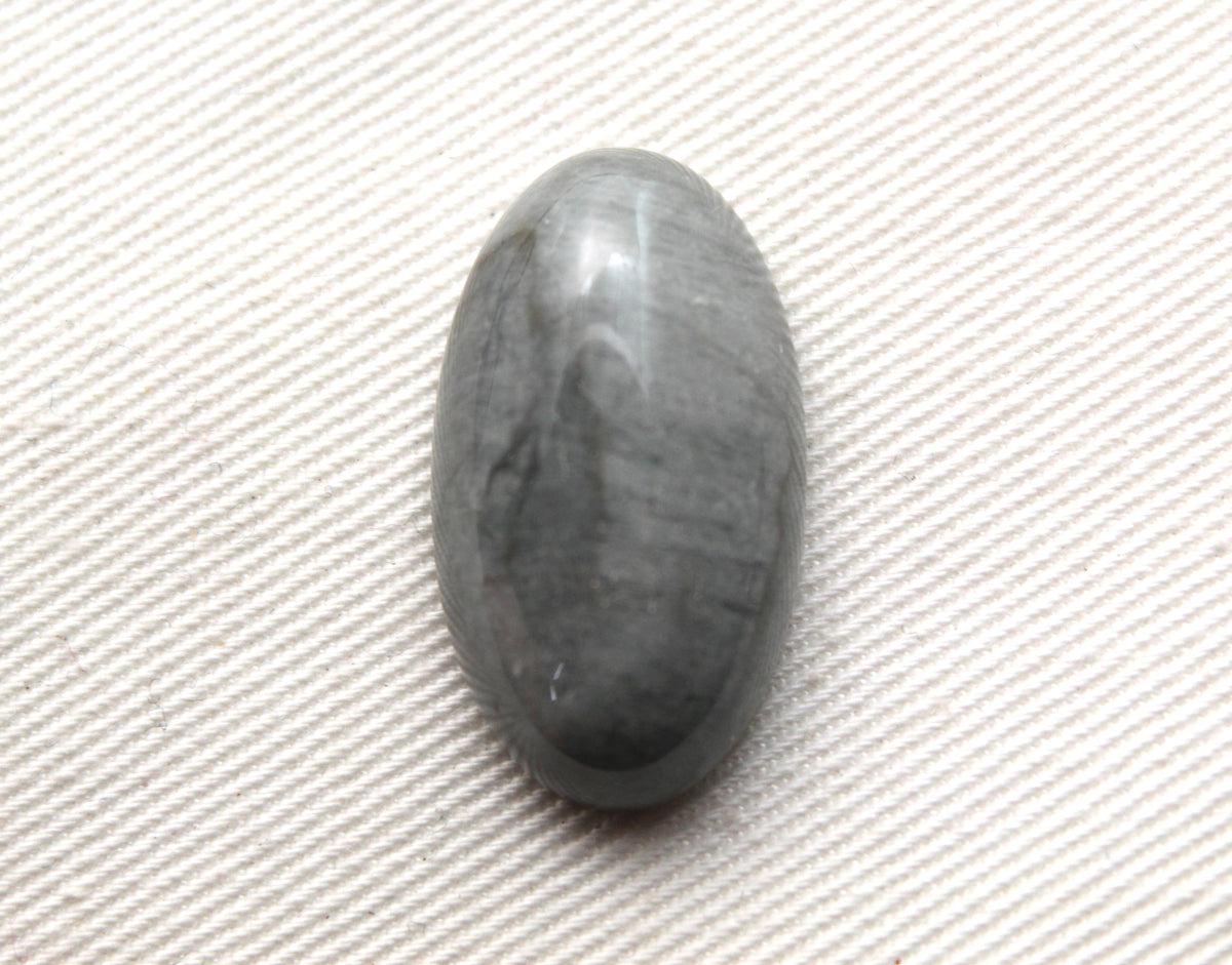 One Toad eye cabochon Gemstone gray Oval 14X25MM