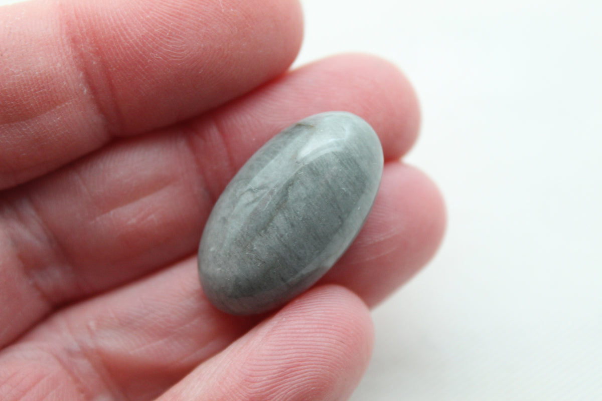One Toad eye cabochon Gemstone gray Oval 14X25MM